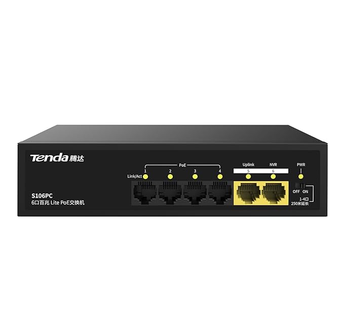 Tenda  POE  4+2 Port  S106PC