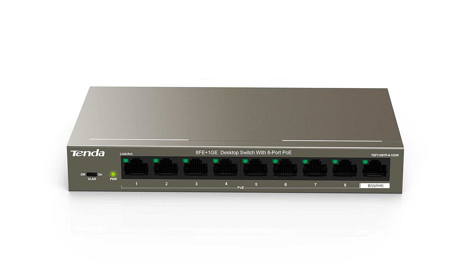 Tenda Poe 8+1 Port Full Giga (TEG1109P-8-102W)