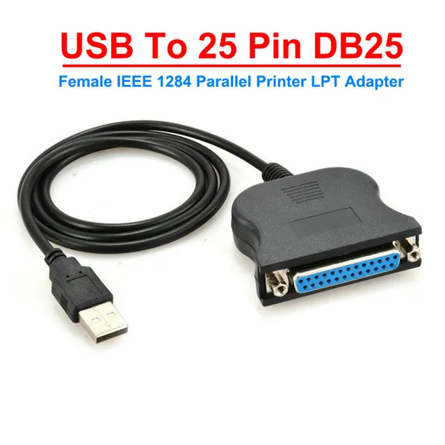 USB Male to 25 Pin Parallel Female Printer Cable 1.5mtr
